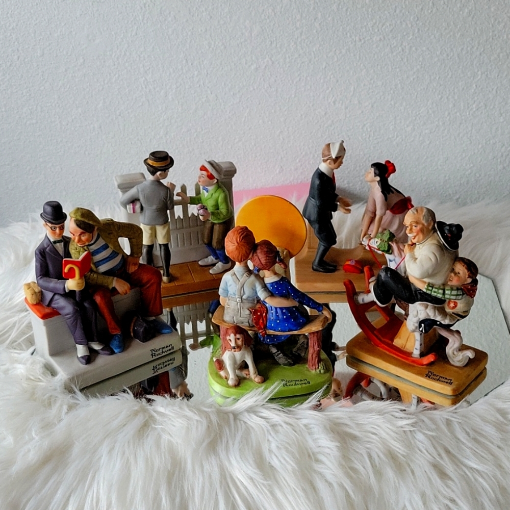 5 Norman Rockwell Porcelain Figurines
